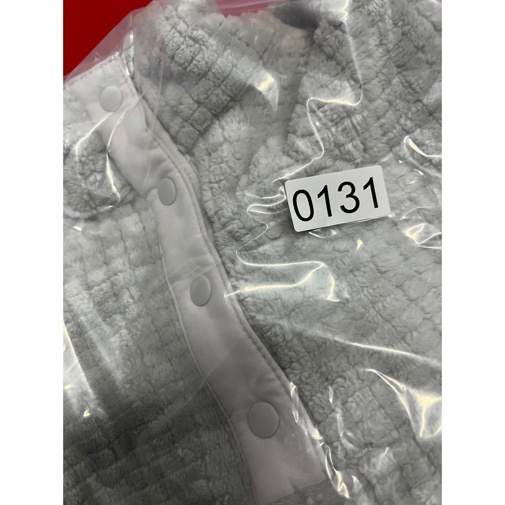 ORVIS Fleece Pullover Snap Neck Quarter Zip Textured Gray XL Mens